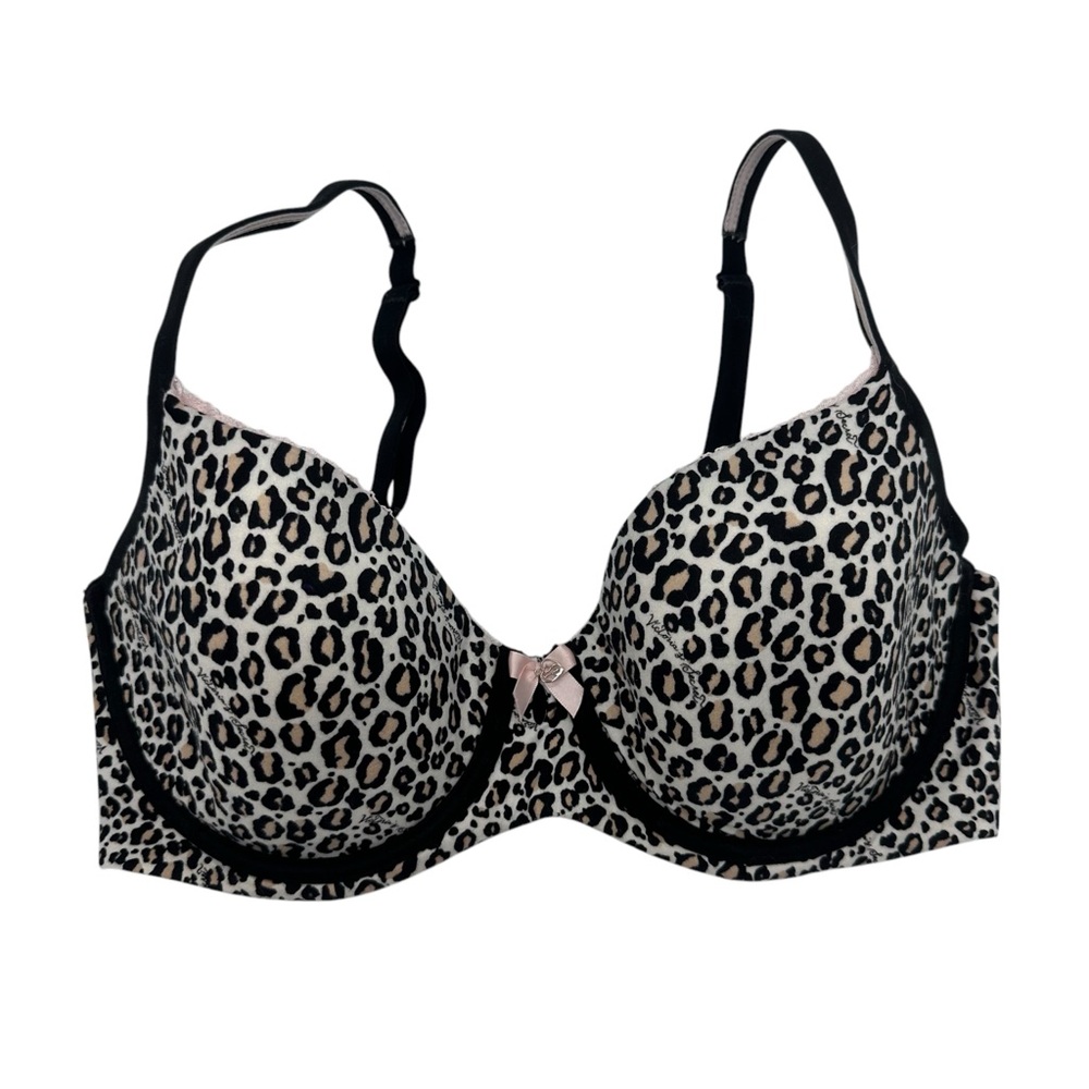 Victoria's Secret Leopard Print Bra - Black and Cream